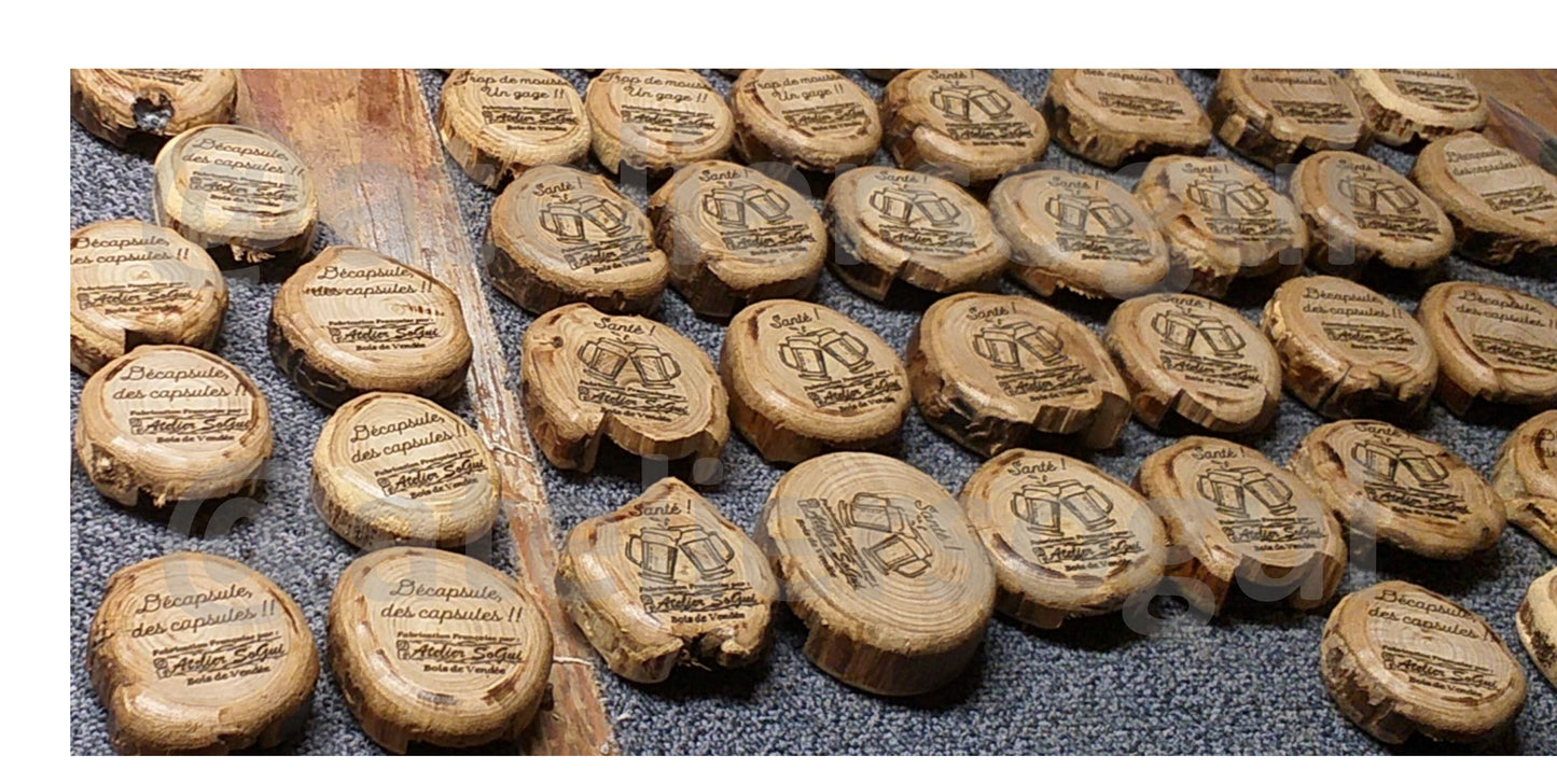 Décapsuleur Porte-clefs en bois massif