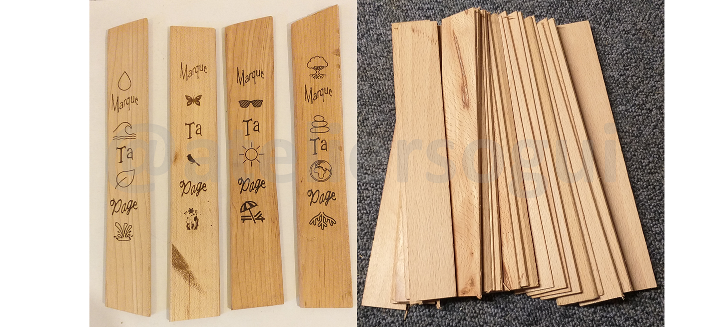 Marque-pages gravé en bois massif