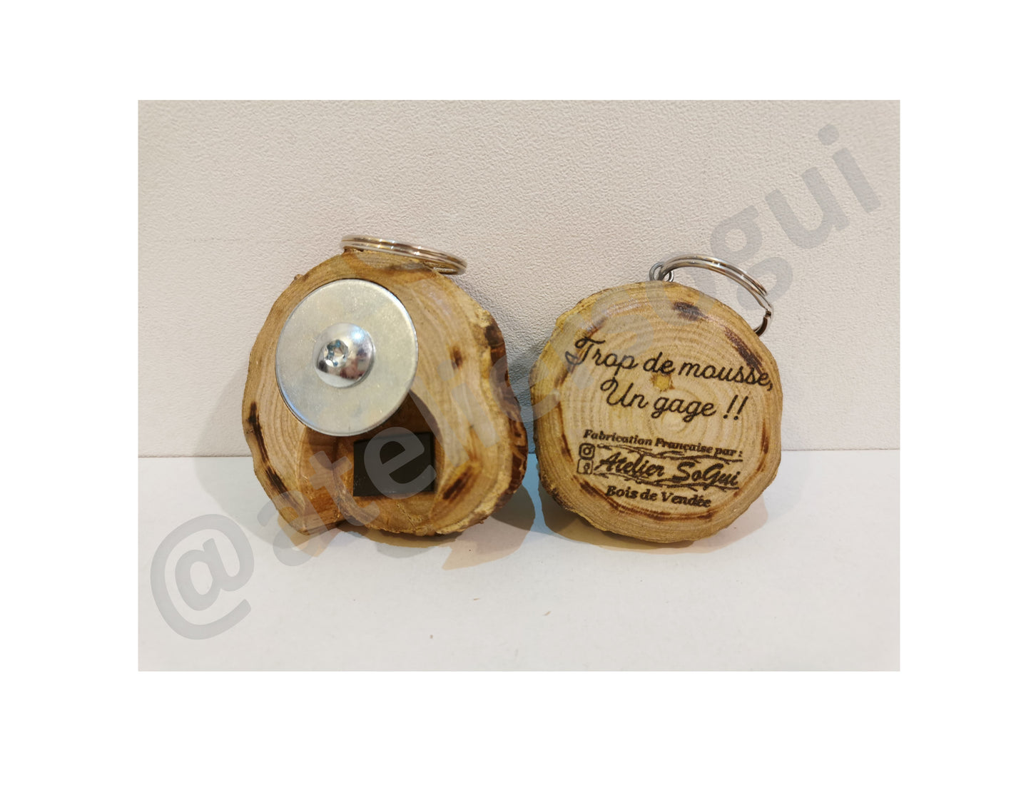 Décapsuleur Porte-clefs en bois massif