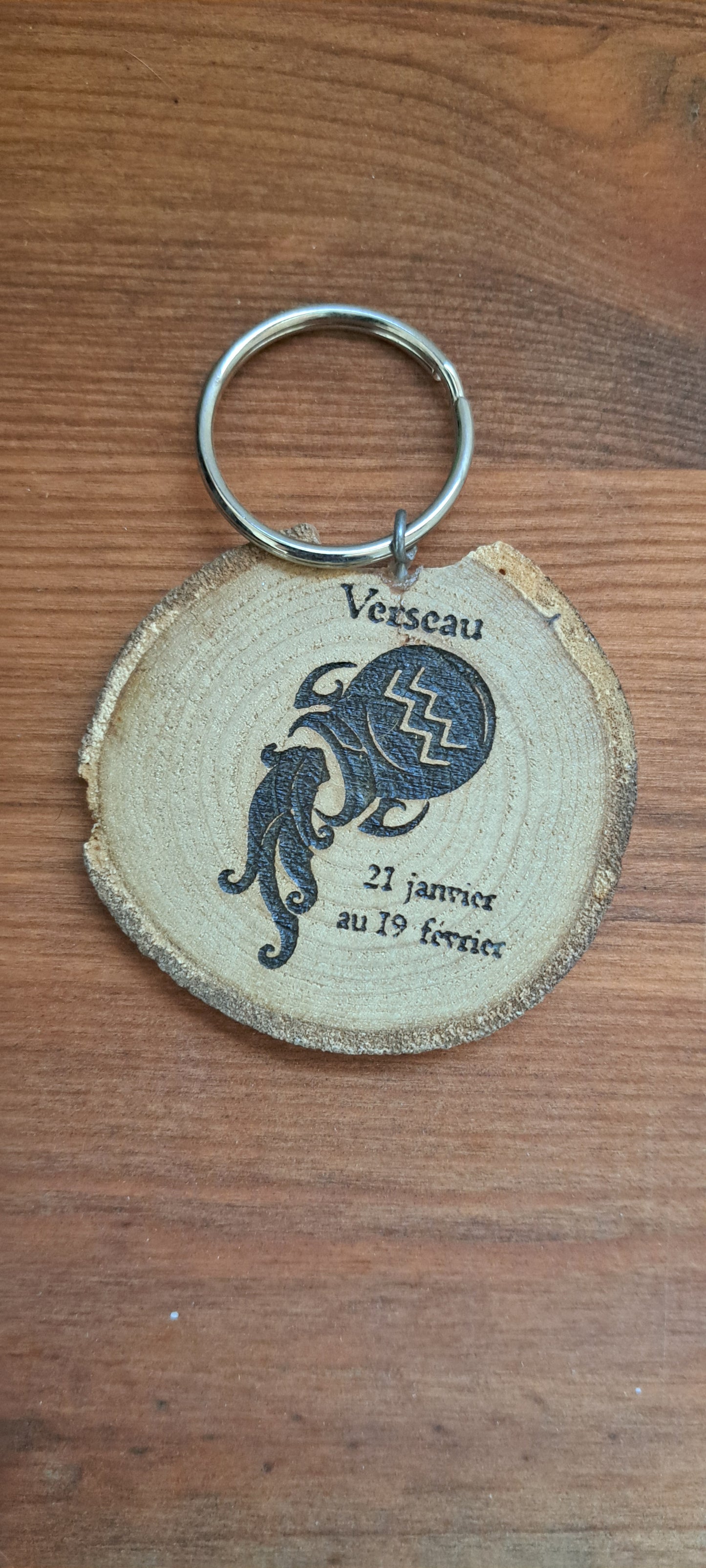 Porte-clefs "signe astrologique" en bois massif