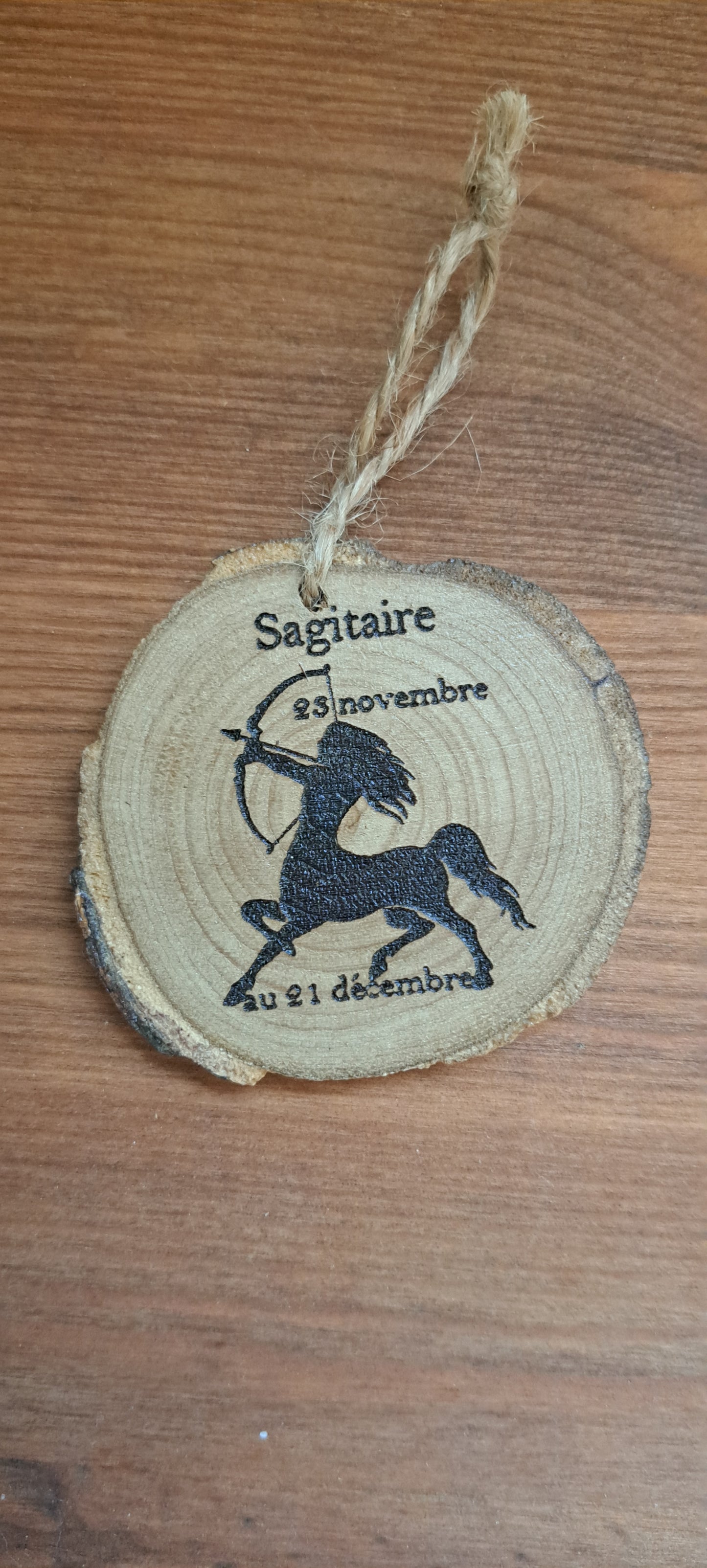 Porte-clefs "signe astrologique" en bois massif