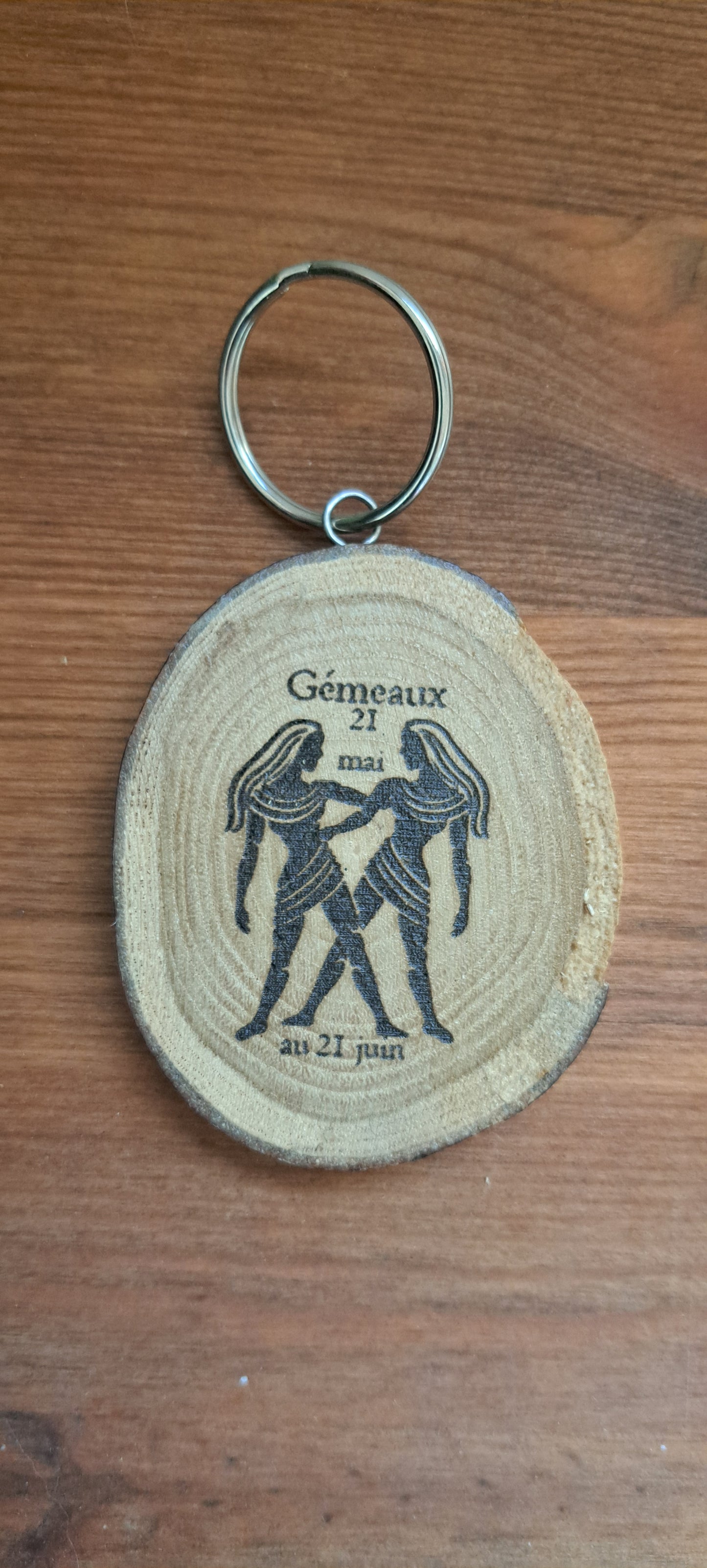 Porte-clefs "signe astrologique" en bois massif