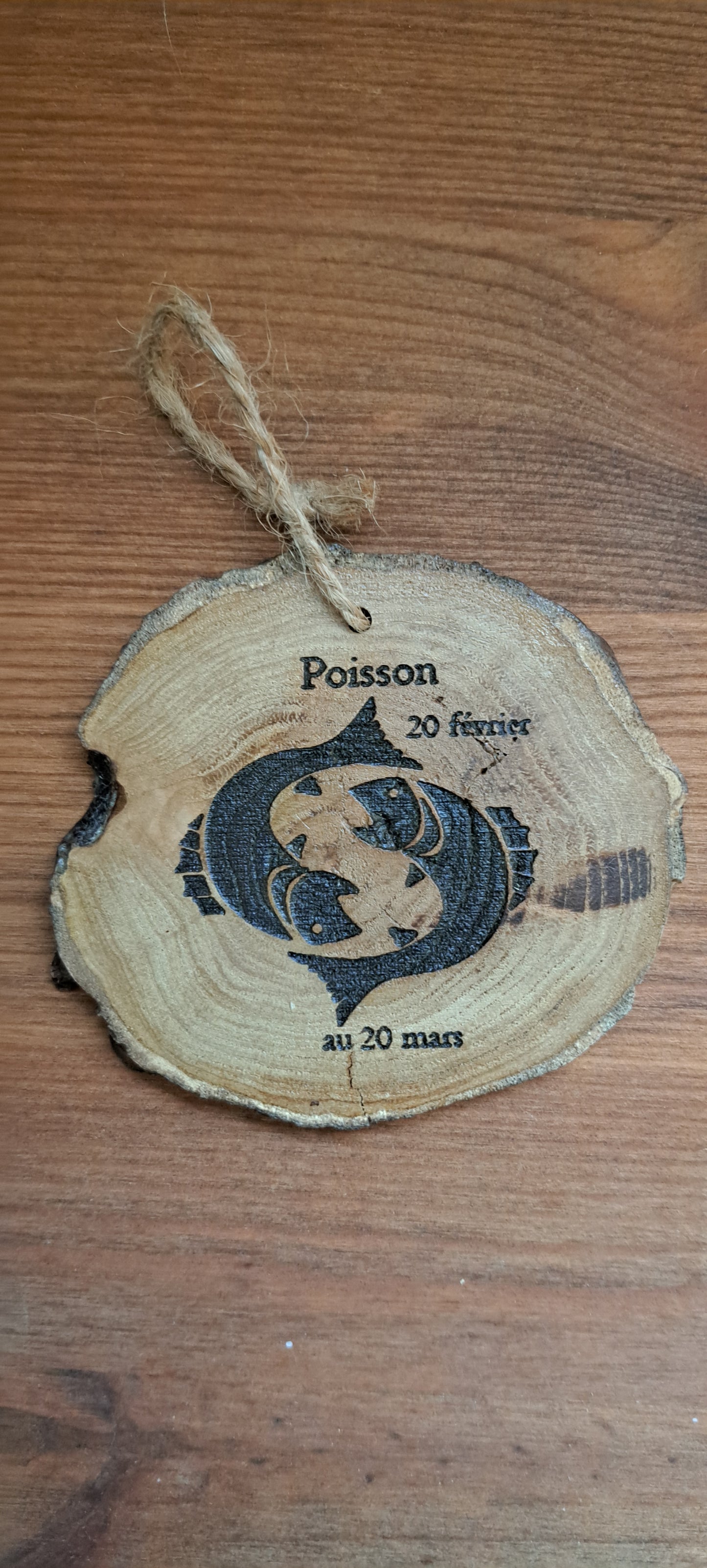 Porte-clefs "signe astrologique" en bois massif