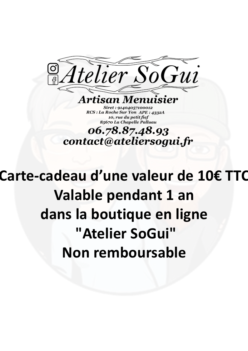 Carte-cadeau Atelier SoGui