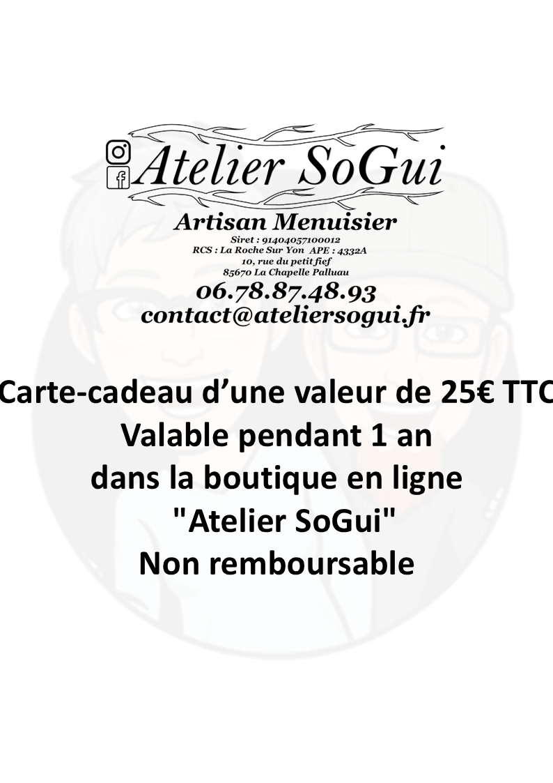 Carte-cadeau Atelier SoGui