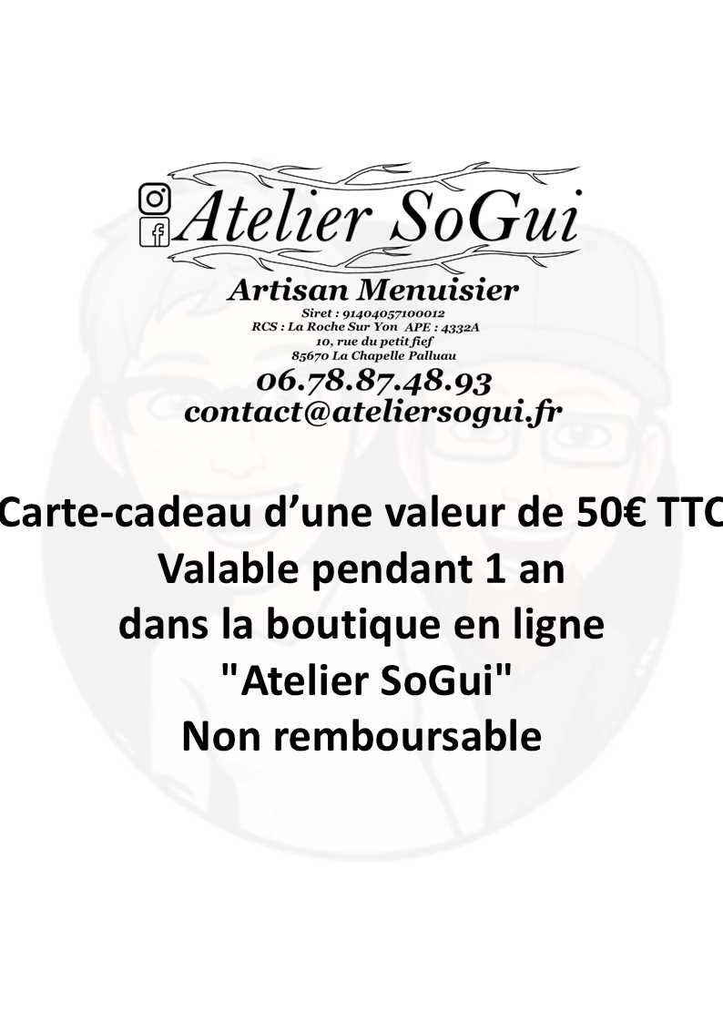 Carte-cadeau Atelier SoGui