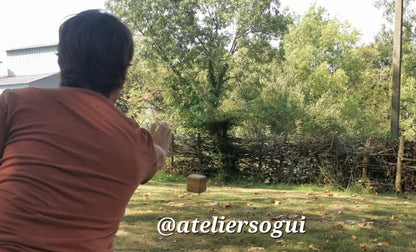Jeu de 6 boules cubiques en bois massif