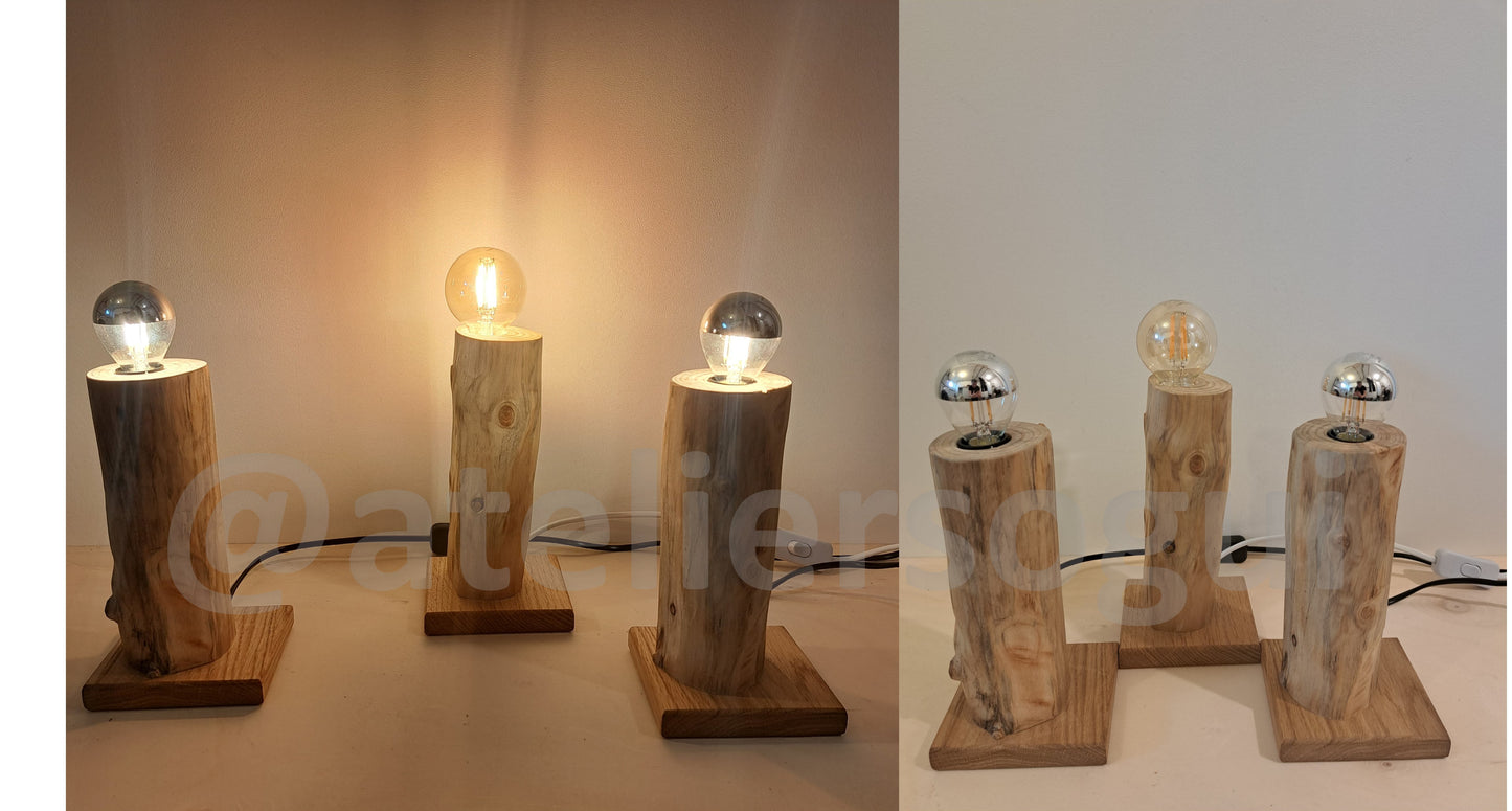 Lampe de chevet en bois massif