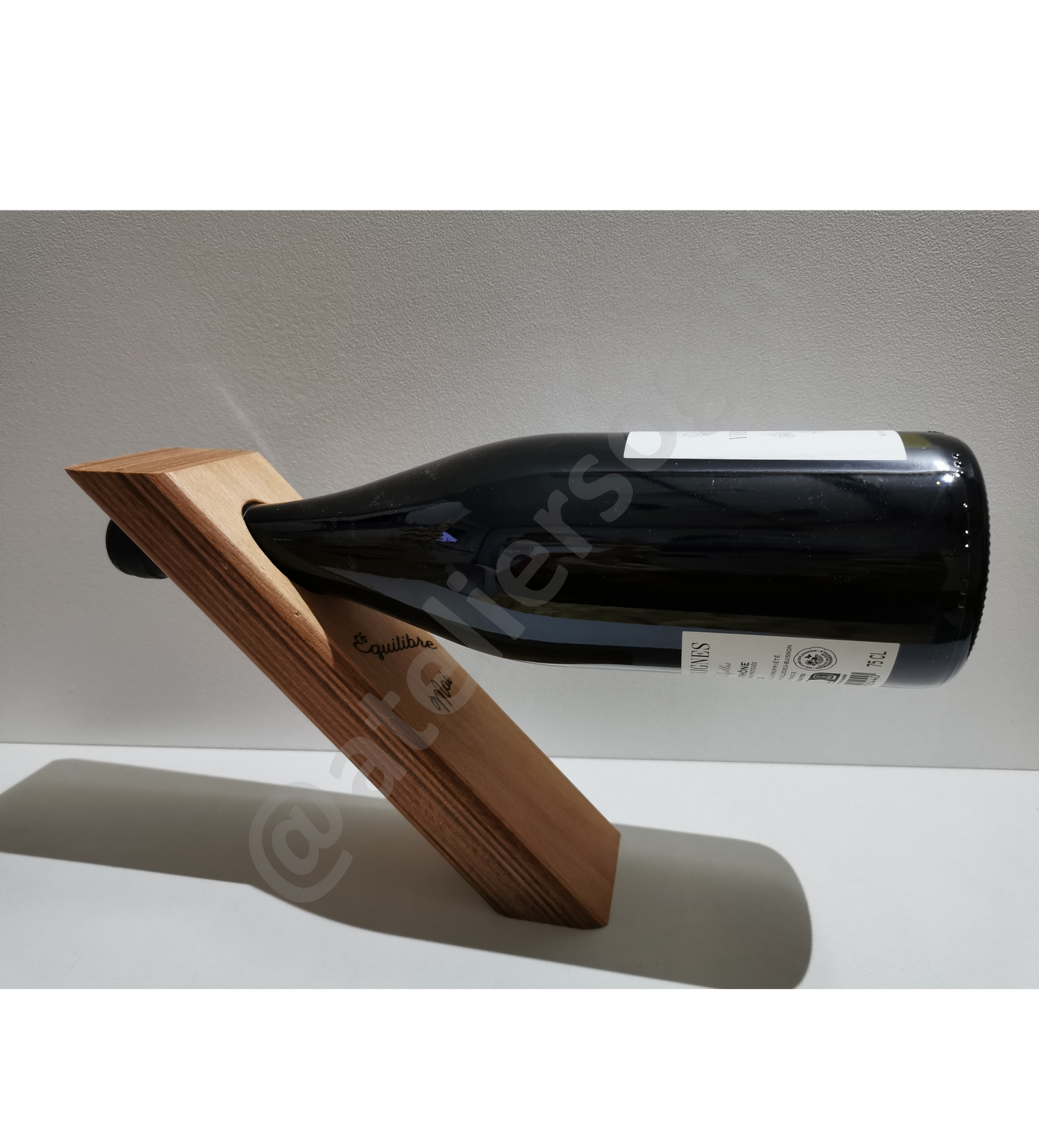 Support pour bouteille de vin en bois massif ou contreplaqué de surcyclage